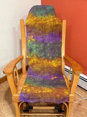 Fleur de Lis Tie-Dye Scarf - Purple, Green & Gold
